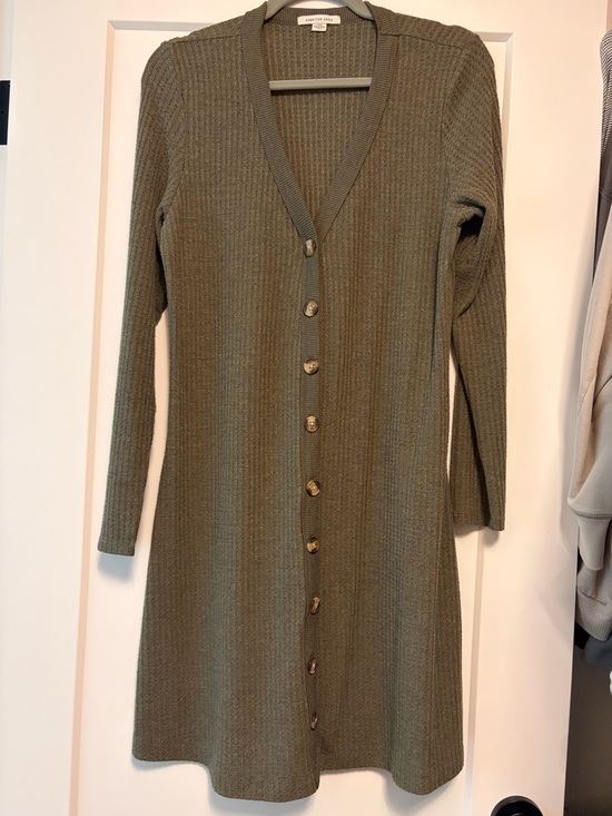 American Eagle Outfitters Dresses & Skirts - American Eagle Olive Green Waffle Knit Button Down Mini Dress - L